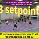 Thriller met 13 setpoints in 1e set bij VoCASA-SSS (16 okt 2024)